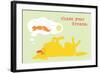 Chase Dreams - Green & Yellow Version-Dog is Good-Framed Art Print