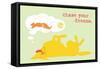 Chase Dreams - Green & Yellow Version-Dog is Good-Framed Stretched Canvas