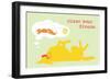 Chase Dreams - Green & Yellow Version-Dog is Good-Framed Premium Giclee Print