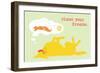 Chase Dreams - Green & Yellow Version-Dog is Good-Framed Art Print