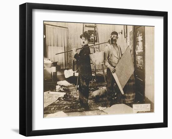 Chase Me Charlie, Charlie Chaplin, 1918-null-Framed Art Print