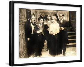 Chase Me Charlie, Charlie Chaplin on lobbycard, 1918-null-Framed Art Print