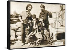 Chase Me Charlie, Charlie Chaplin on lobbycard, 1918-null-Framed Art Print