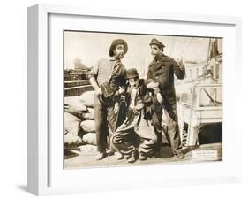 Chase Me Charlie, Charlie Chaplin on lobbycard, 1918-null-Framed Art Print