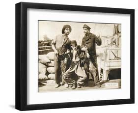 Chase Me Charlie, Charlie Chaplin on lobbycard, 1918-null-Framed Art Print