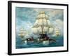 Chase Of The USS Constitution-Anton Otto Fischer-Framed Art Print