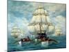 Chase Of The USS Constitution-Anton Otto Fischer-Mounted Art Print