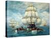 Chase Of The USS Constitution-Anton Otto Fischer-Stretched Canvas