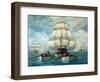 Chase Of The USS Constitution-Anton Otto Fischer-Framed Art Print