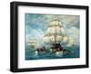 Chase Of The USS Constitution-Anton Otto Fischer-Framed Art Print