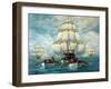 Chase Of The USS Constitution-Anton Otto Fischer-Framed Art Print