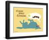 Chase Your Dreams-Dog is Good-Framed Art Print