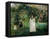 Chasing Butterflies-Berthe Morisot-Framed Stretched Canvas