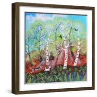 Chasing Crows on the Commom, 2021 (acrylics on canvas)-Lisa Graa Jensen-Framed Giclee Print
