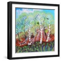 Chasing Crows on the Commom, 2021 (acrylics on canvas)-Lisa Graa Jensen-Framed Giclee Print