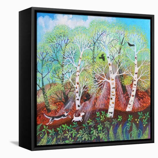 Chasing Crows on the Commom, 2021 (acrylics on canvas)-Lisa Graa Jensen-Framed Stretched Canvas