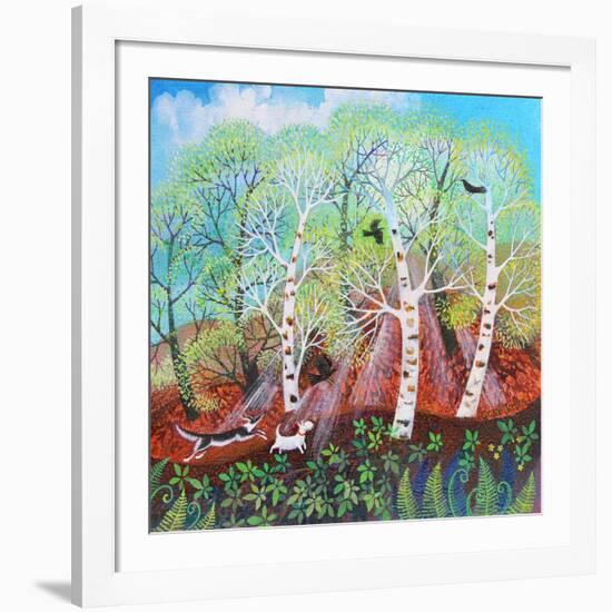 Chasing Crows on the Commom, 2021 (acrylics on canvas)-Lisa Graa Jensen-Framed Giclee Print