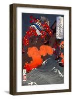 Chasing Enemy, from the Series Yoshitoshi's Incomparable Warriors-Yoshitoshi Tsukioka-Framed Giclee Print