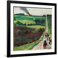 "Chasing the Fire Truck", June 30, 1956-John Falter-Framed Giclee Print