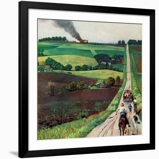 "Chasing the Fire Truck", June 30, 1956-John Falter-Framed Giclee Print