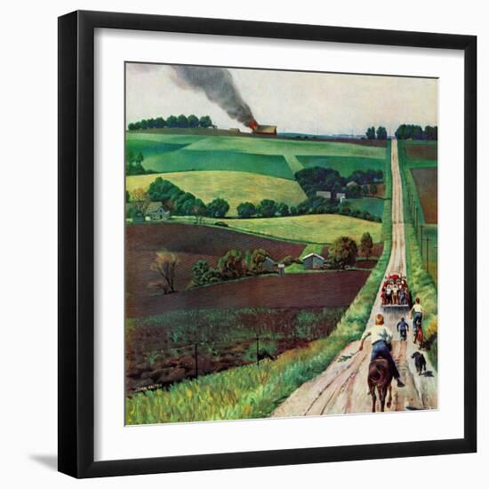 "Chasing the Fire Truck", June 30, 1956-John Falter-Framed Giclee Print