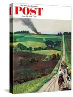 "Chasing the Fire Truck" Saturday Evening Post Cover, June 30, 1956-John Falter-Stretched Canvas