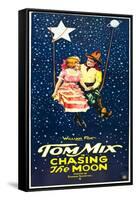 Chasing The Moon, Eva Novak, Tom Mix on US insert poster, 1922-null-Framed Stretched Canvas