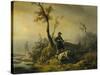 Chasse au canard-Horace Vernet-Stretched Canvas