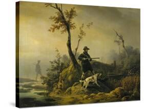 Chasse au canard-Horace Vernet-Stretched Canvas