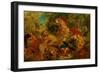 Chasse aux lions - Lion hunt. Canvas,86 x 115 cm R.F.1984-33.-Eugene Delacroix-Framed Giclee Print