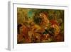 Chasse aux lions - Lion hunt. Canvas,86 x 115 cm R.F.1984-33.-Eugene Delacroix-Framed Giclee Print