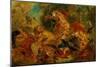 Chasse aux lions - Lion hunt. Canvas,86 x 115 cm R.F.1984-33.-Eugene Delacroix-Mounted Giclee Print