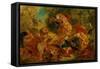 Chasse aux lions - Lion hunt. Canvas,86 x 115 cm R.F.1984-33.-Eugene Delacroix-Framed Stretched Canvas