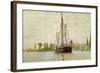 Chasse-Marée À L'Ancre, Coasting Vessel at Anchor Near Rouen, France, 1871-2-Claude Monet-Framed Giclee Print