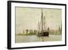 Chasse-Marée À L'Ancre, Coasting Vessel at Anchor Near Rouen, France, 1871-2-Claude Monet-Framed Giclee Print