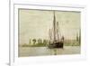 Chasse-Marée À L'Ancre, Coasting Vessel at Anchor Near Rouen, France, 1871-2-Claude Monet-Framed Giclee Print