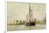 Chasse-Marée À L'Ancre, Coasting Vessel at Anchor Near Rouen, France, 1871-2-Claude Monet-Framed Giclee Print
