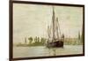 Chasse-Marée À L'Ancre, Coasting Vessel at Anchor Near Rouen, France, 1871-2-Claude Monet-Framed Giclee Print