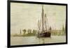 Chasse-Marée À L'Ancre, Coasting Vessel at Anchor Near Rouen, France, 1871-2-Claude Monet-Framed Giclee Print