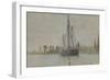 Chasse-marée à l'ancre, près de Rouen-Claude Monet-Framed Giclee Print