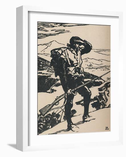 'Chasseur Alpin Regardant La Plaine Du Rhin', 1919-Auguste Lepere-Framed Giclee Print