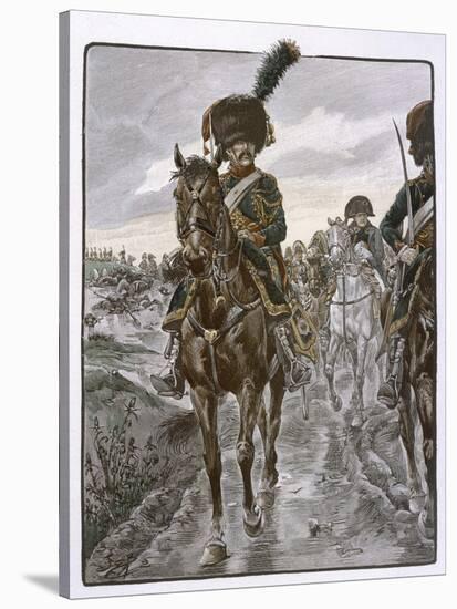 Chasseurs a Cheval Riding as Napoleon's Personal Bodyguards-Job-Stretched Canvas