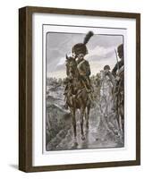 Chasseurs a Cheval Riding as Napoleon's Personal Bodyguards-Job-Framed Art Print