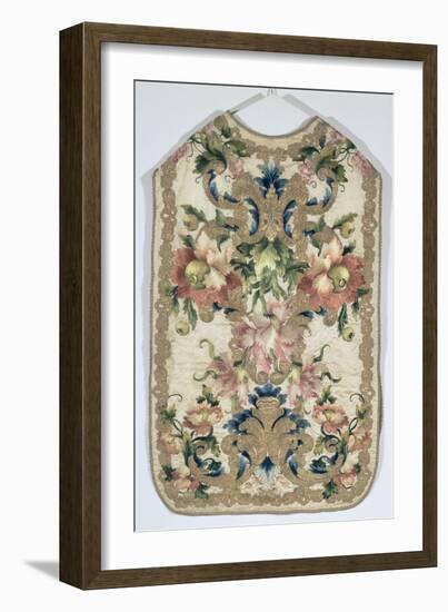 Chasuble, Decorated with Flowers, French, Late 17th Century-null-Framed Giclee Print