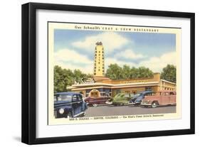 Chat and Chew Drive-In, Roadside Retro-null-Framed Art Print