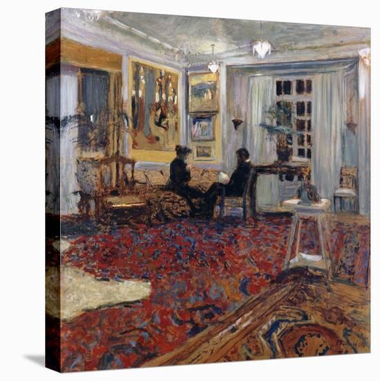 Chat at the Fontaines: Mr and Mrs Arthur Fontaine-Edouard Vuillard-Stretched Canvas