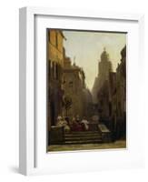 Chat Close to the Pharmacy Called the 'Strochen-Apotheke', after 1875-Carl Spitzweg-Framed Giclee Print