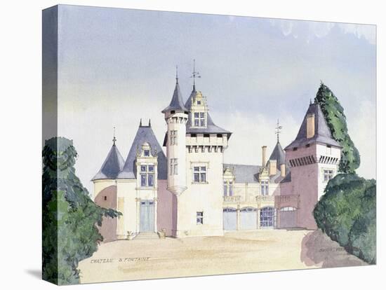 Chateau a Fontaine, 1995-David Herbert-Stretched Canvas