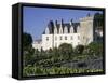 Chateau and Gardens Including Vegetables in Potager, Chateau De Villandry, Centre, France-Guy Thouvenin-Framed Stretched Canvas