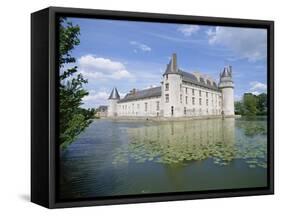 Chateau and Lake, Le Plessis Bourre, Pays De La Loire, Loire Valley, France-Philip Craven-Framed Stretched Canvas